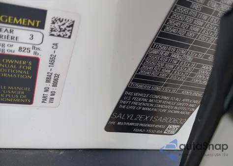 2025 Land Rover Range Rover Velar P250 Dynamic Se z USA, uszkodzony, nr VIN SALYL2EX1SA800632